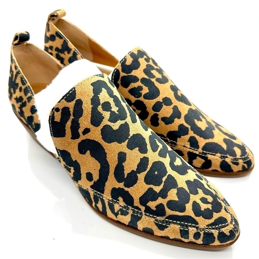 LUCKY Brand Leather Suede Leopard Loafers 10 M